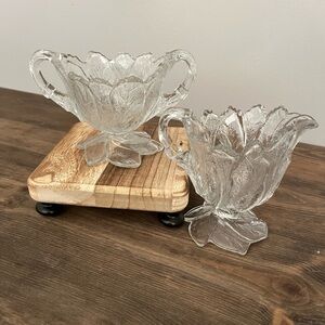 Vintage Cambridge‎ Glass Everglades #26 Cream And Sugar Set